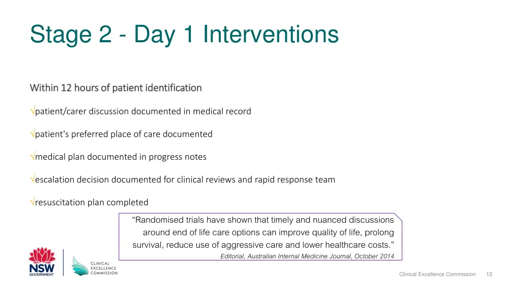 stage 2 day 1 interventions