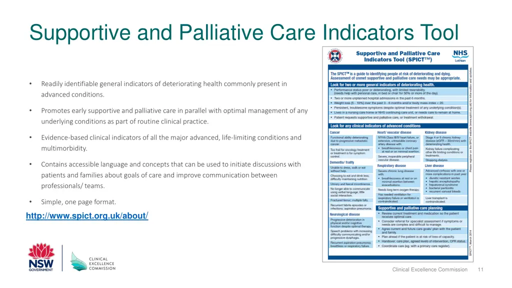 supportive and palliative care indicators tool