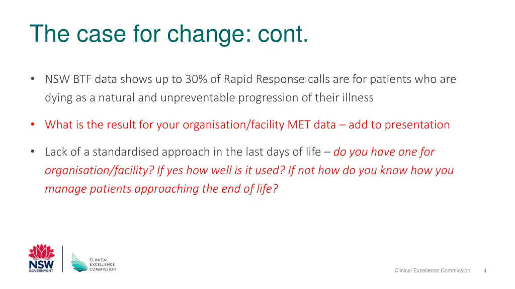 the case for change cont