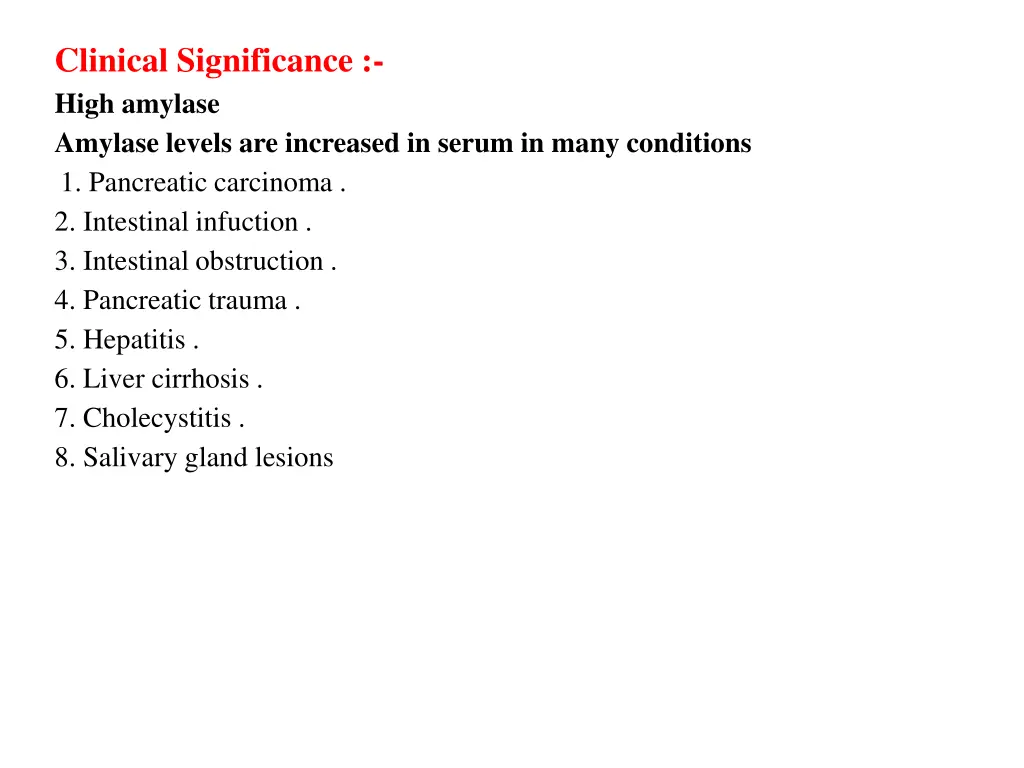 clinical significance high amylase amylase levels