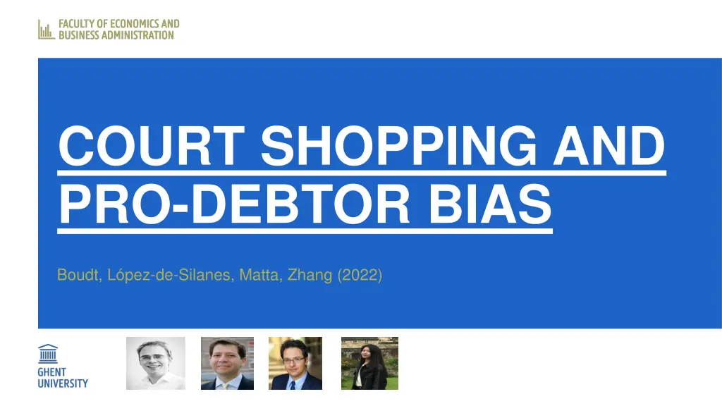 court shopping and pro debtor bias
