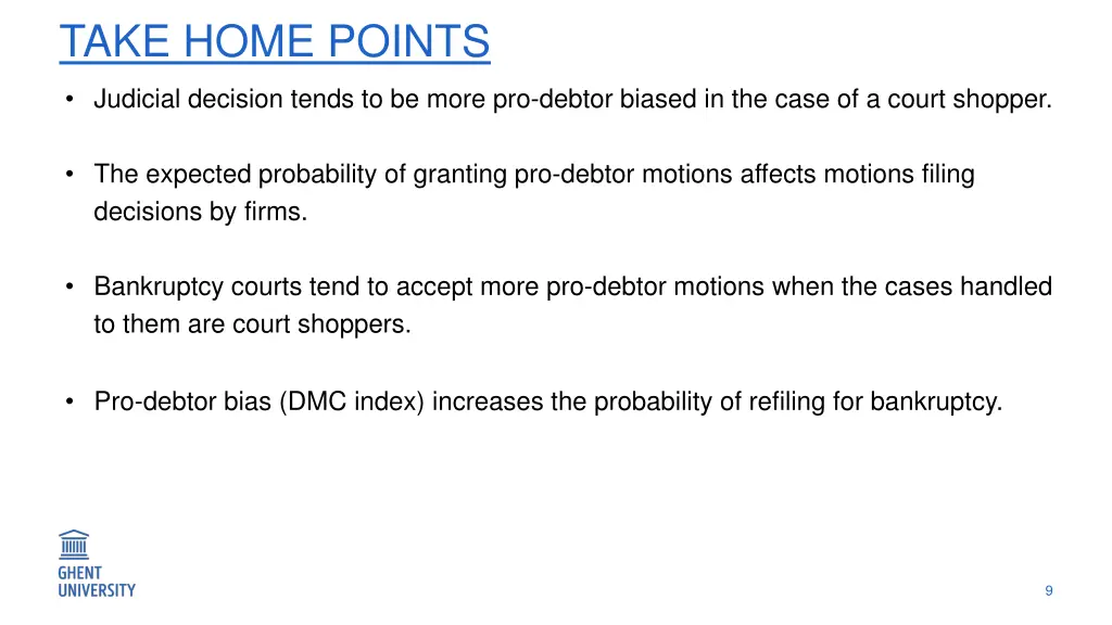 take home points