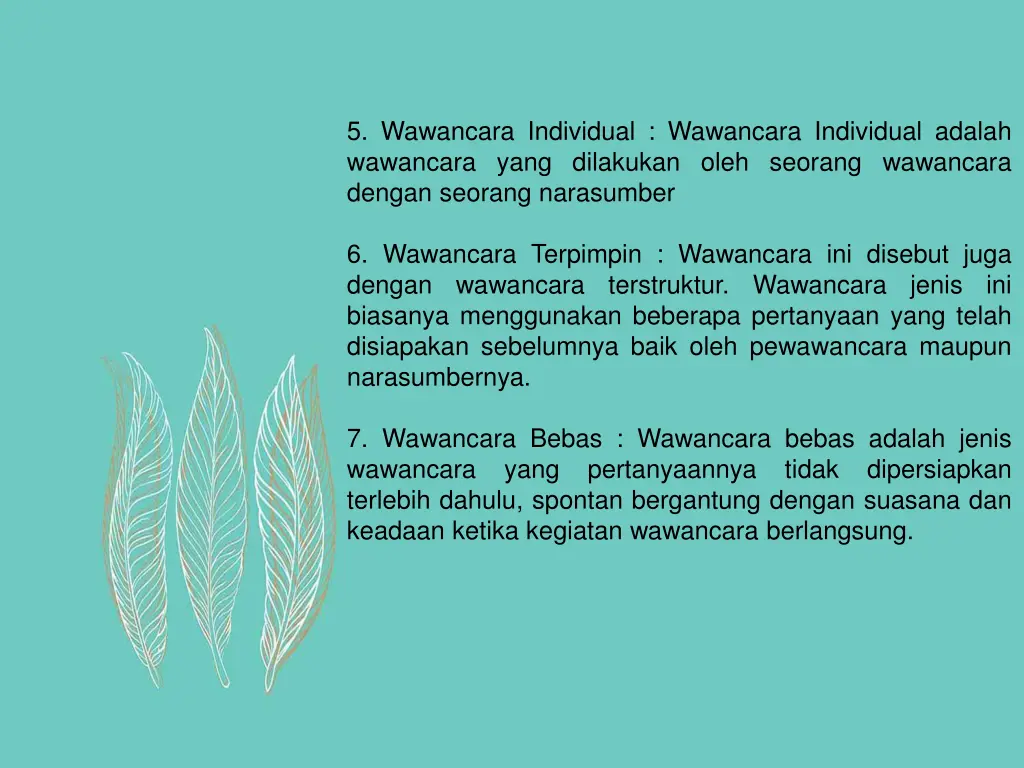 5 wawancara individual wawancara individual