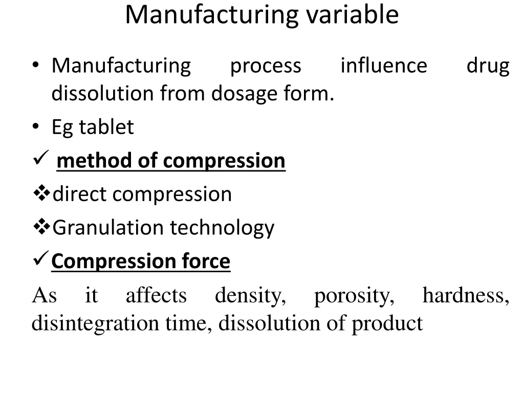 manufacturing variable