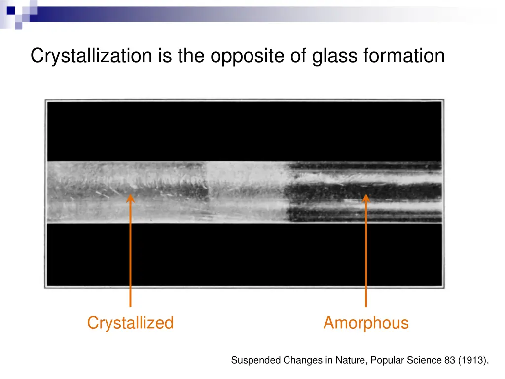 crystallization is the opposite of glass formation
