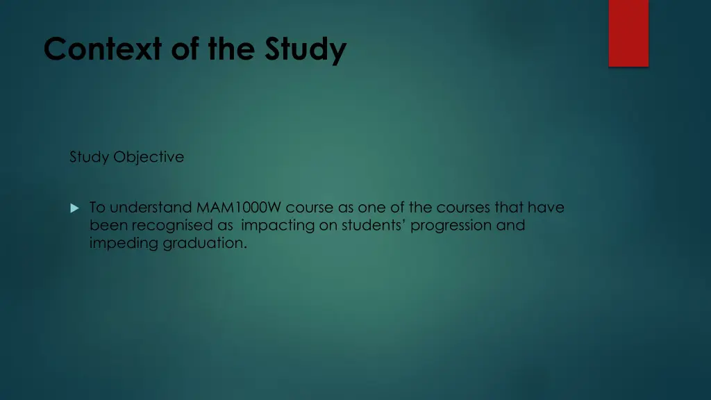 context of the study