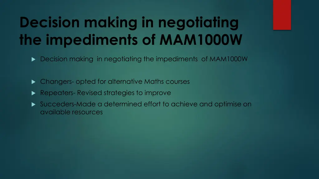 decision making in negotiating the impediments