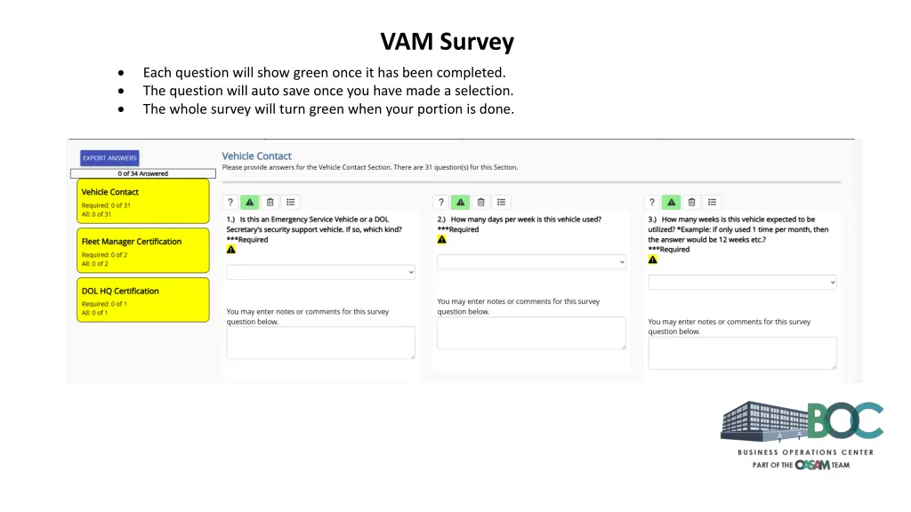 vam survey