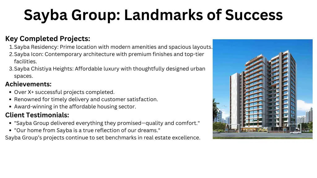 sayba group landmarks of success
