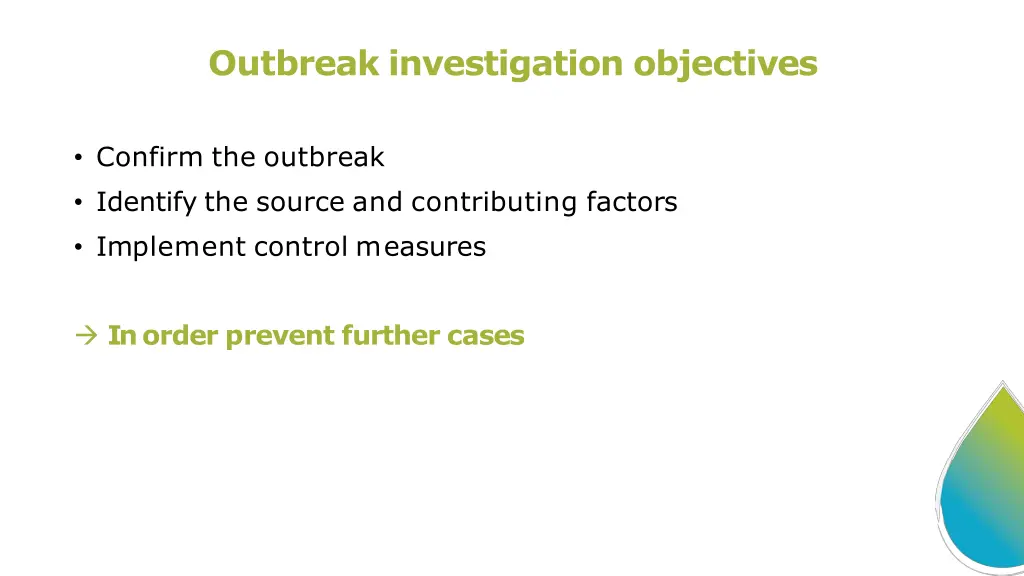 outbreak investigation objectives
