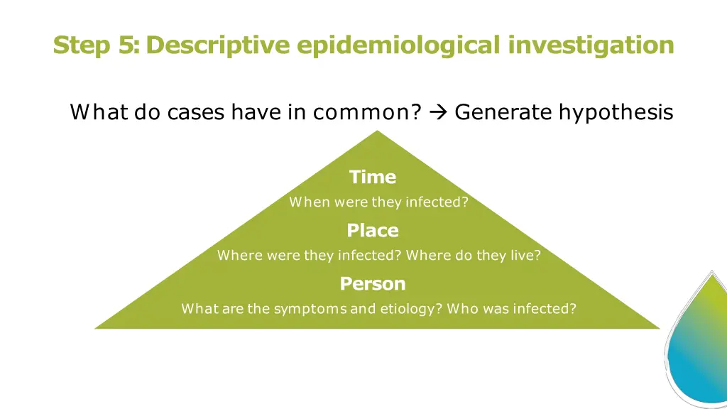step 5 descriptive epidemiological investigation