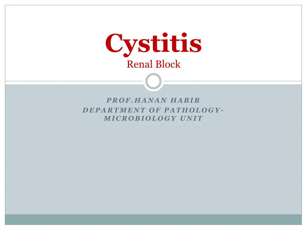 cystitis renal block
