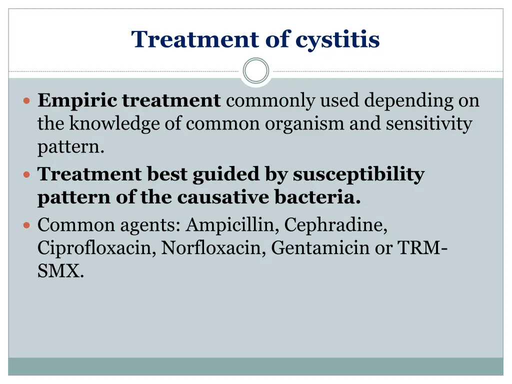 treatment of cystitis