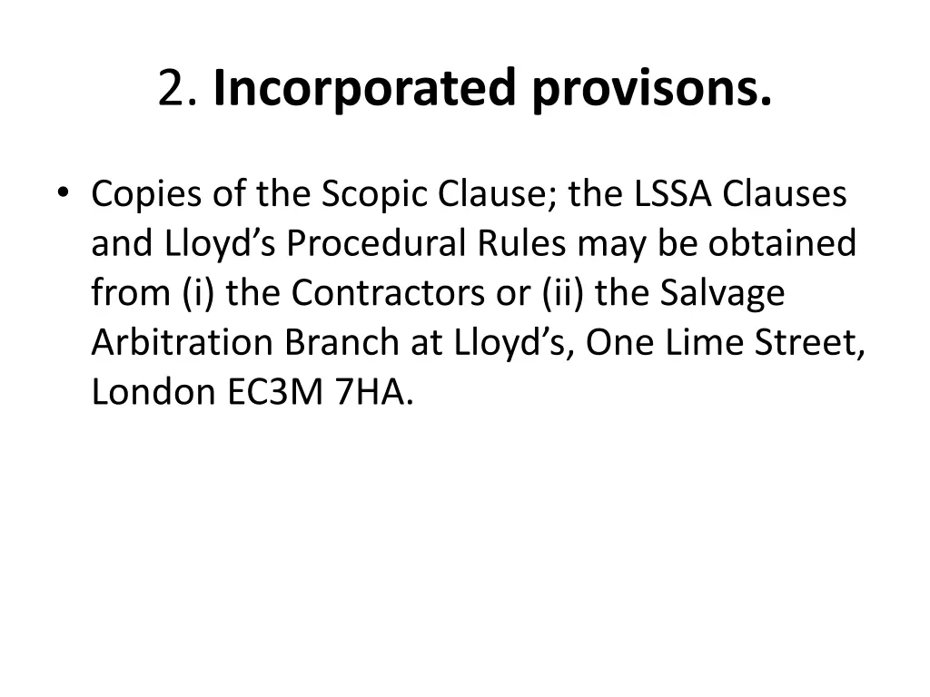 2 incorporated provisons