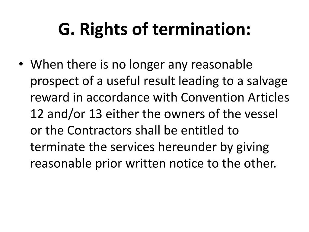 g rights of termination