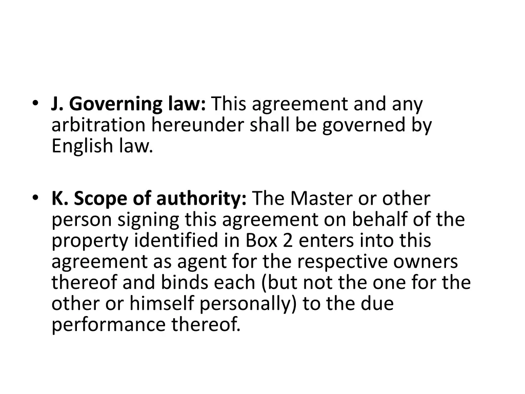 j governing law this agreement