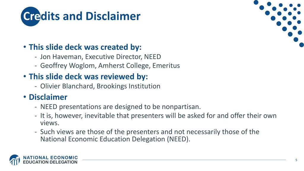 credits and disclaimer