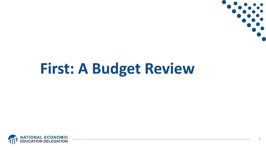 first a budget review