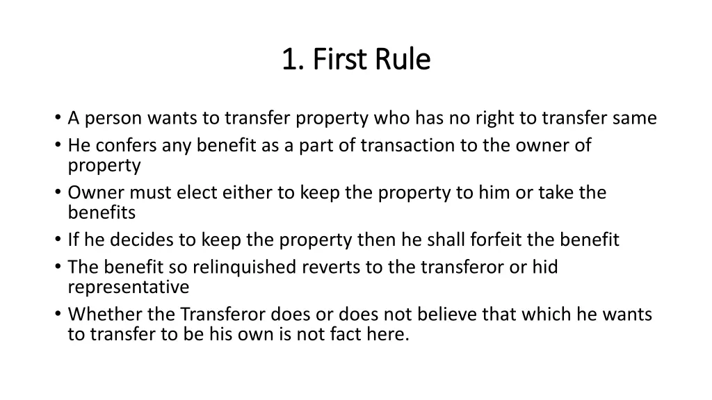 1 first rule 1 first rule