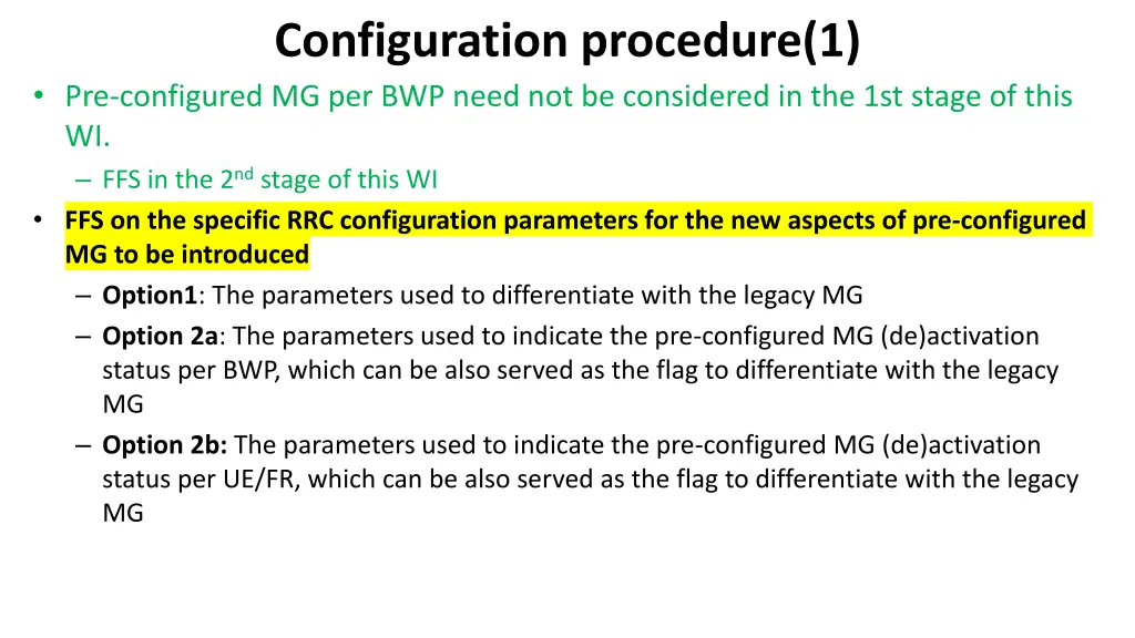 configuration procedure 1 pre configured