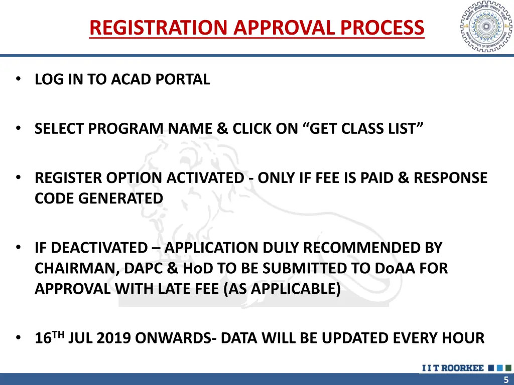 registration approval process