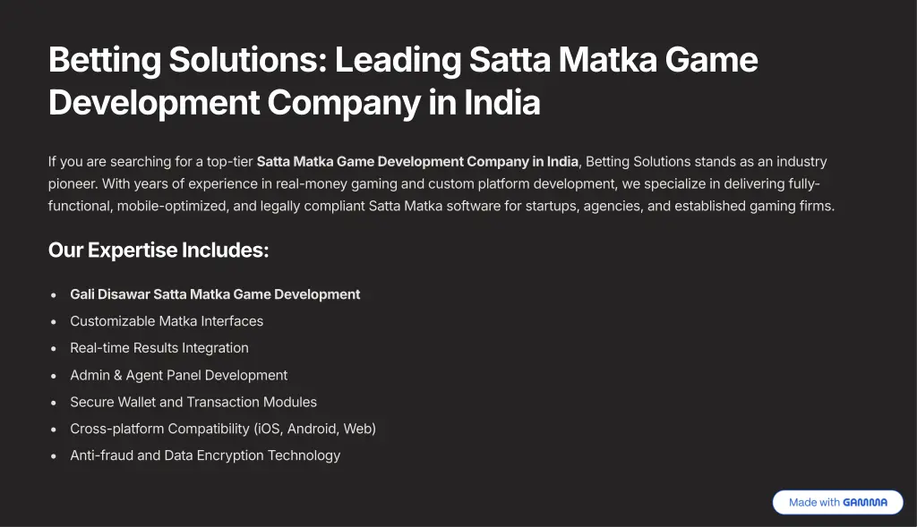betting solutions leading satta matka game