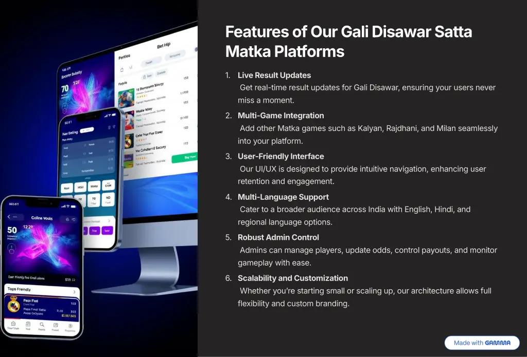 features of our gali disawar satta matka platforms