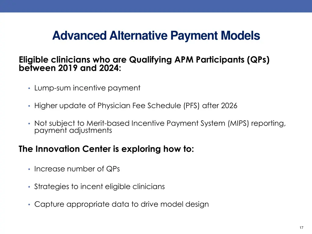 advanced alternative payment models