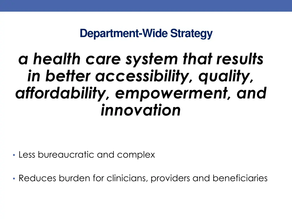 department wide strategy