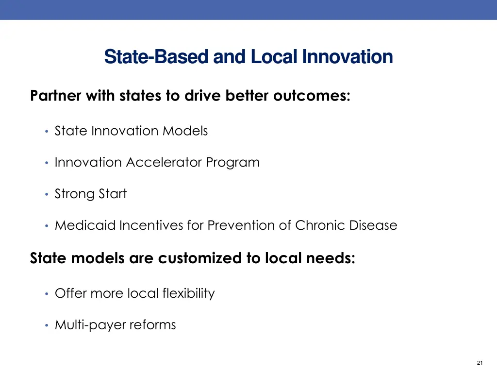 state based and local innovation