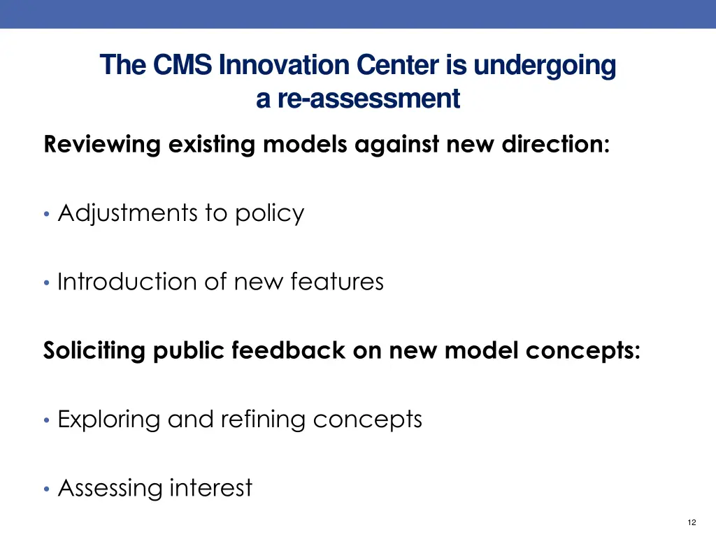 the cms innovation center is undergoing