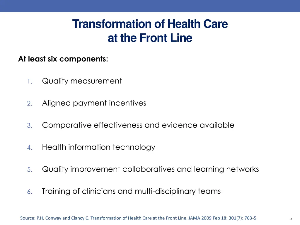 transformation of health care at the front line