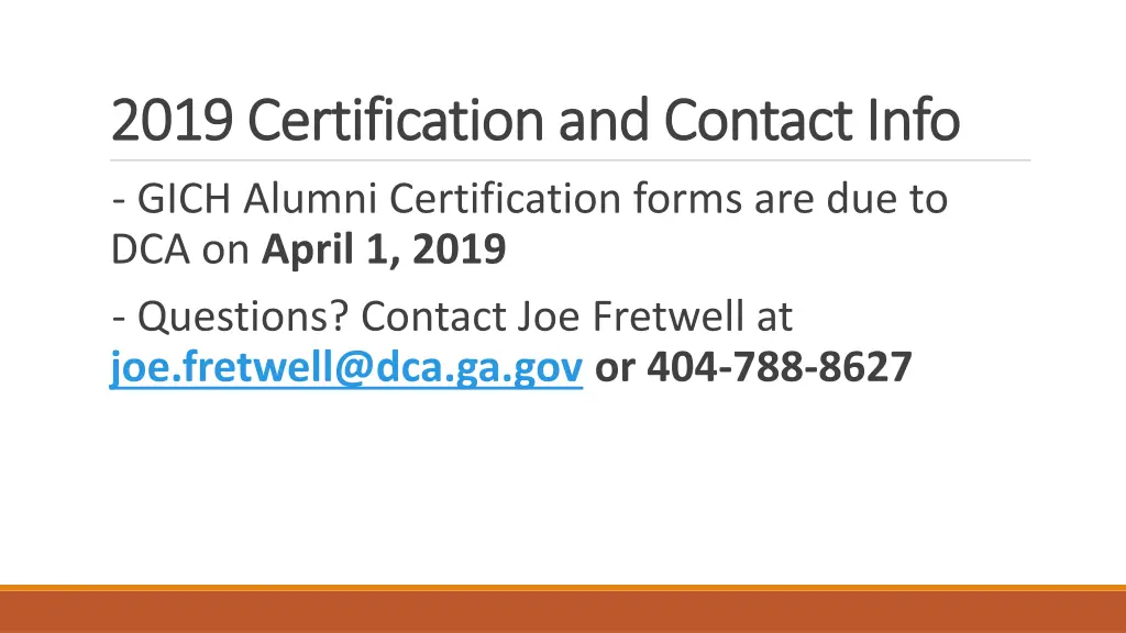 2019 certification and contact info 2019