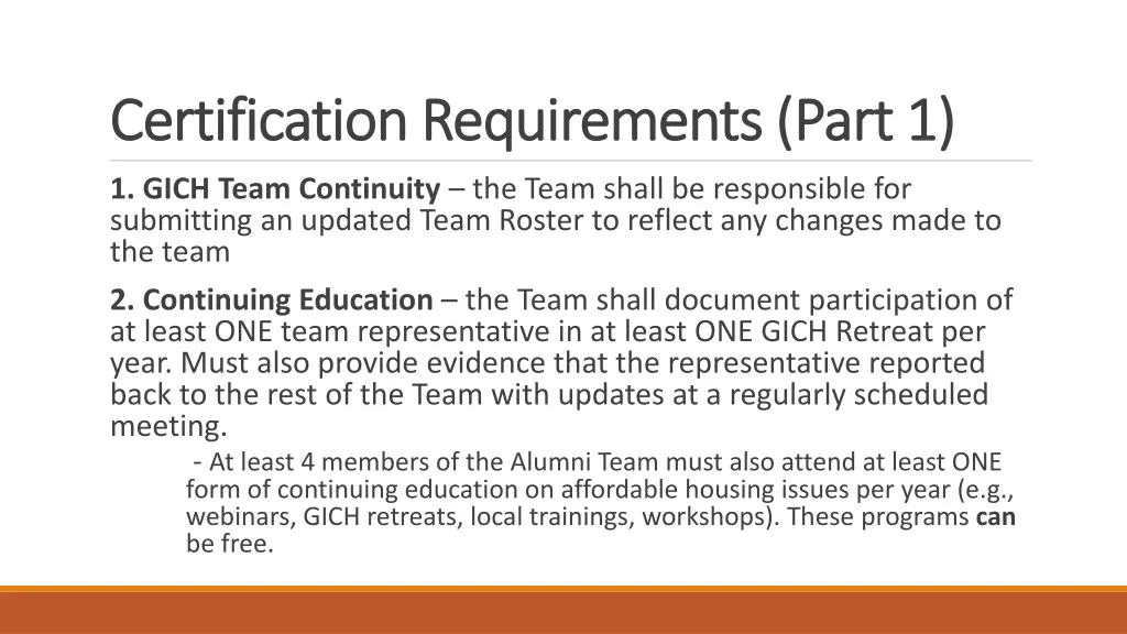 certification requirements part 1 certification