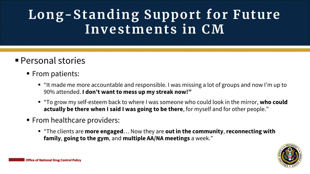 long standing support for future investments in cm