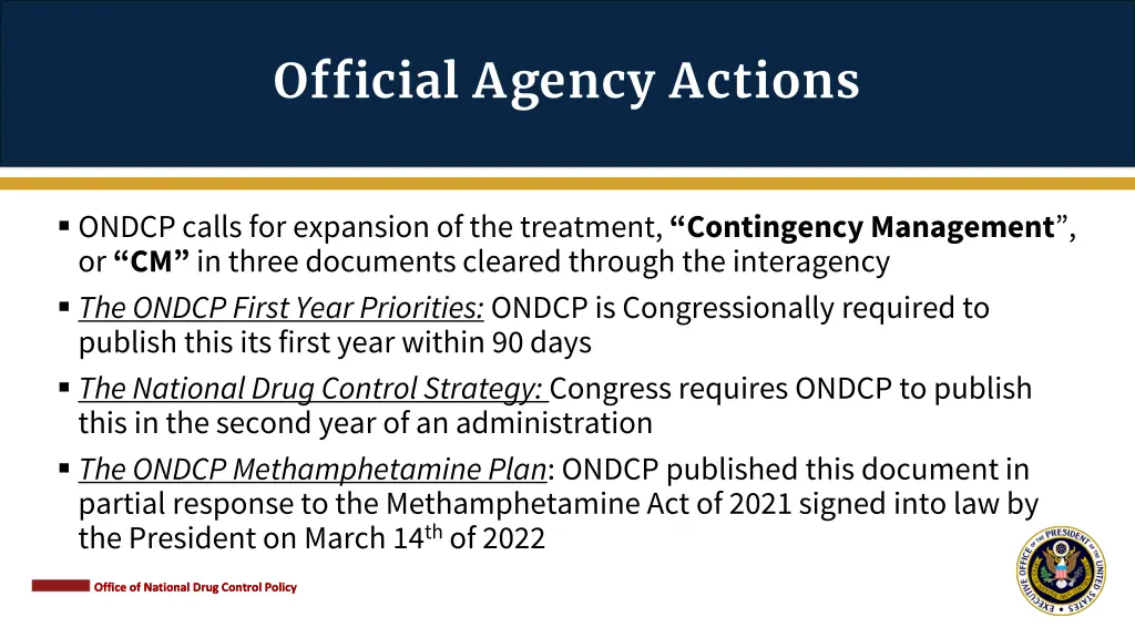 official agency actions