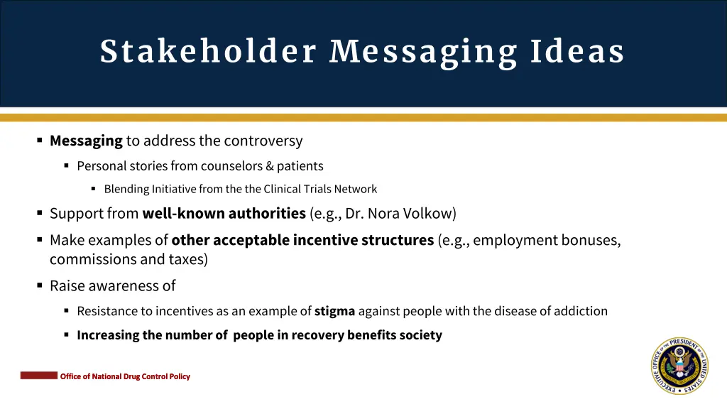 stakeholder messaging ideas