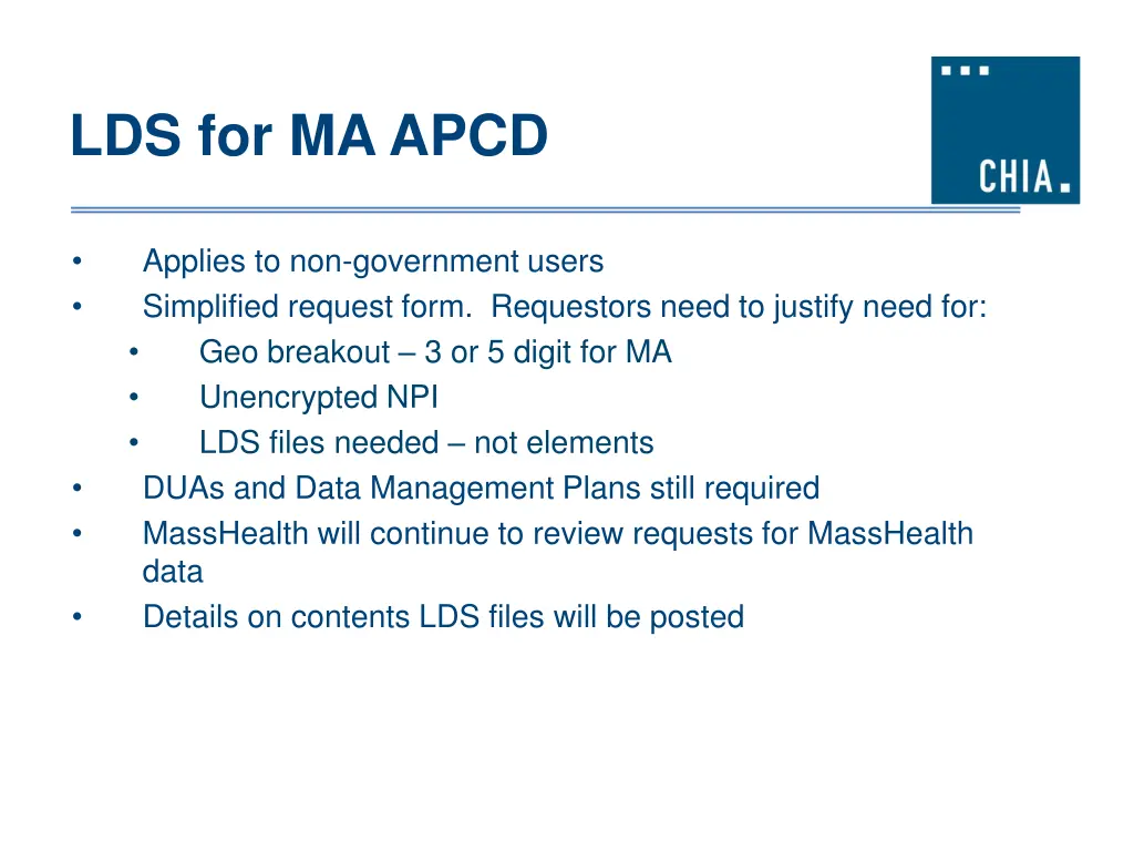 lds for ma apcd