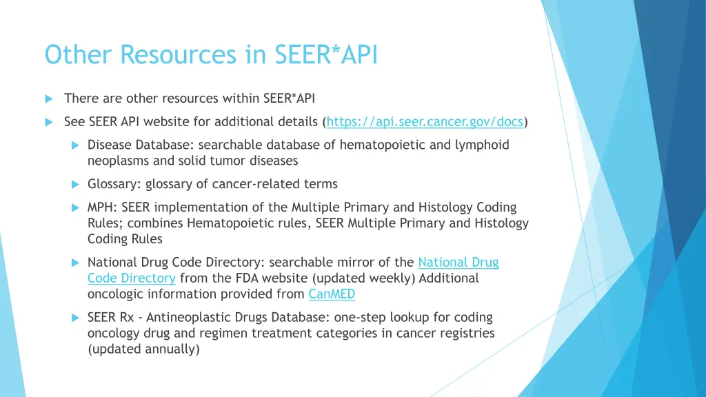 other resources in seer api