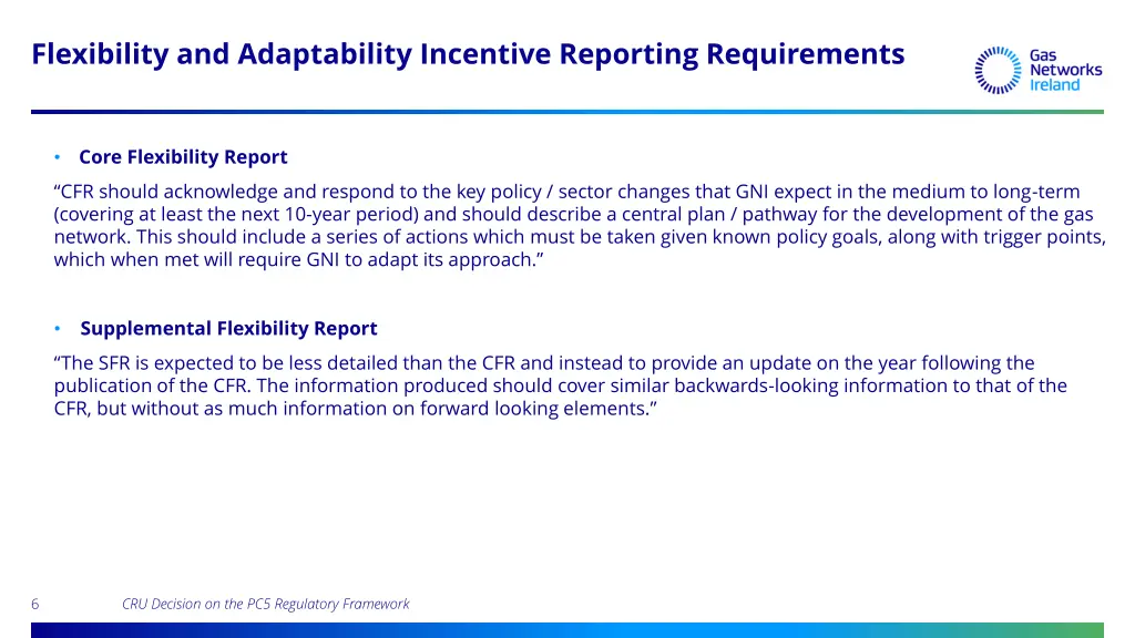 flexibility and adaptability incentive reporting