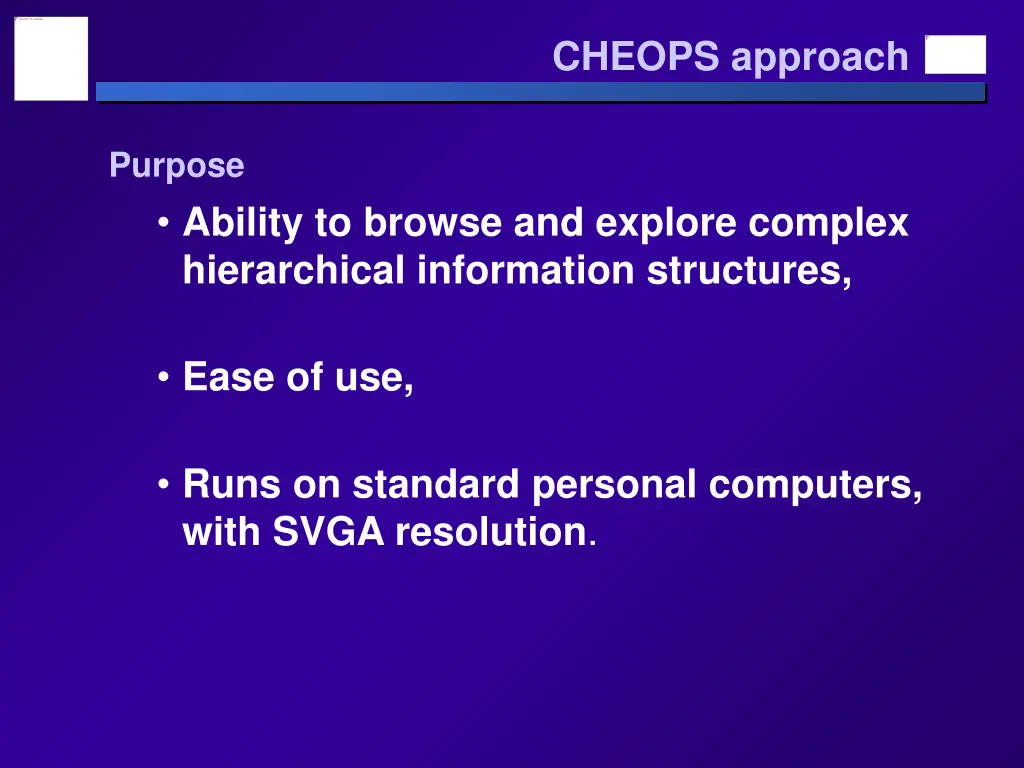 cheops approach