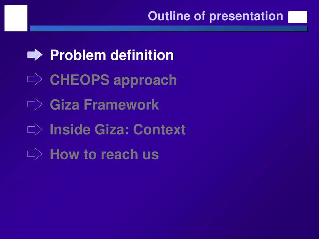 outline of presentation 1