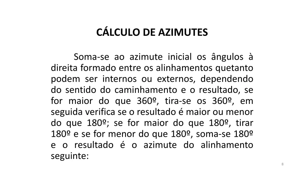 c lculo de azimutes