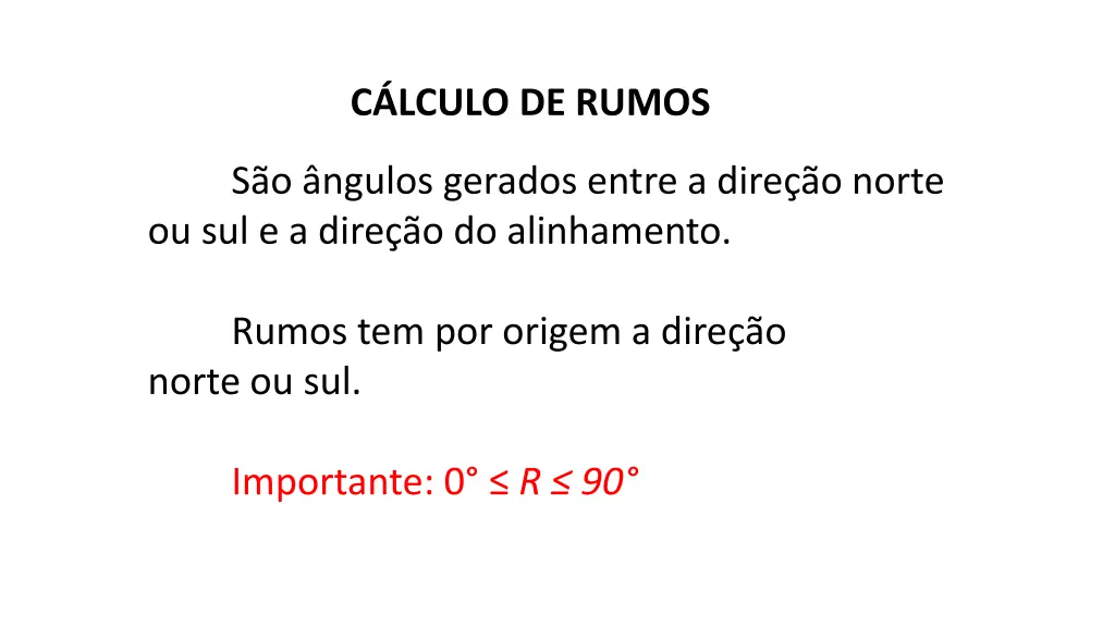 c lculo de rumos