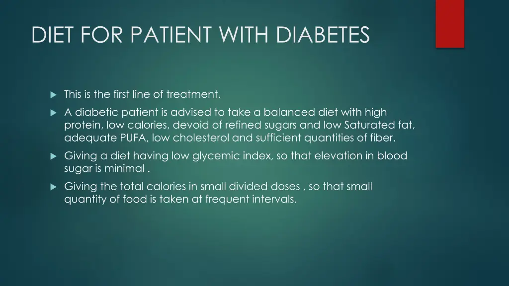 diet for patient with diabetes