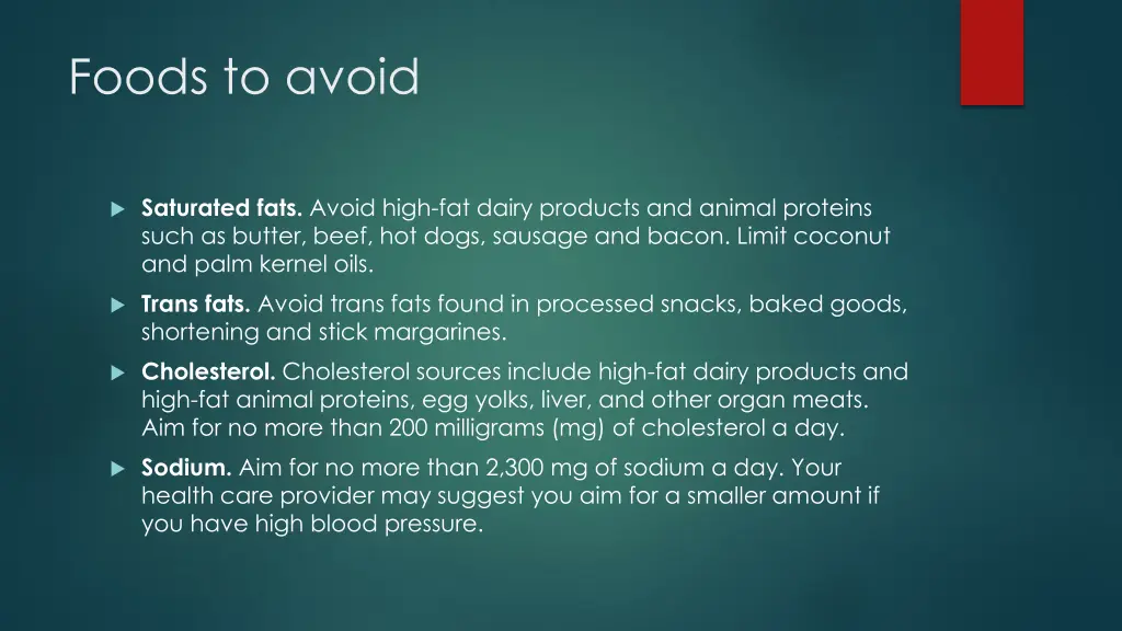 foods to avoid