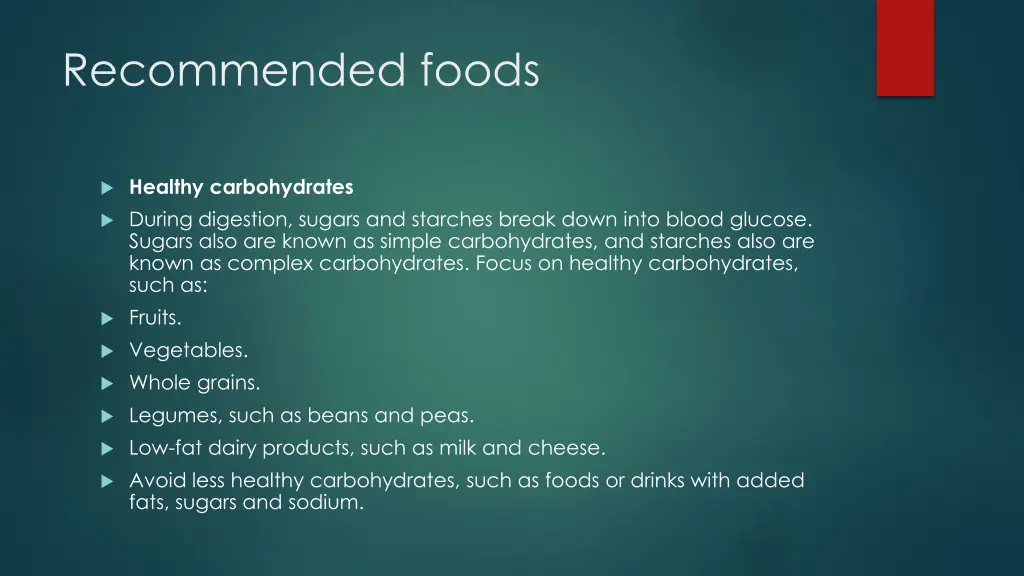 recommended foods
