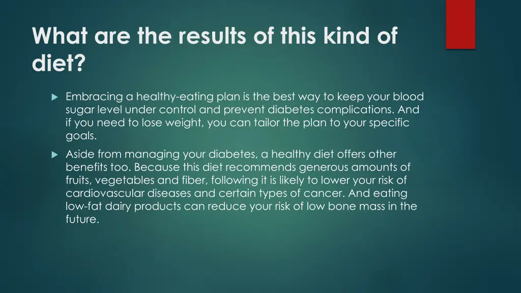 what are the results of this kind of diet