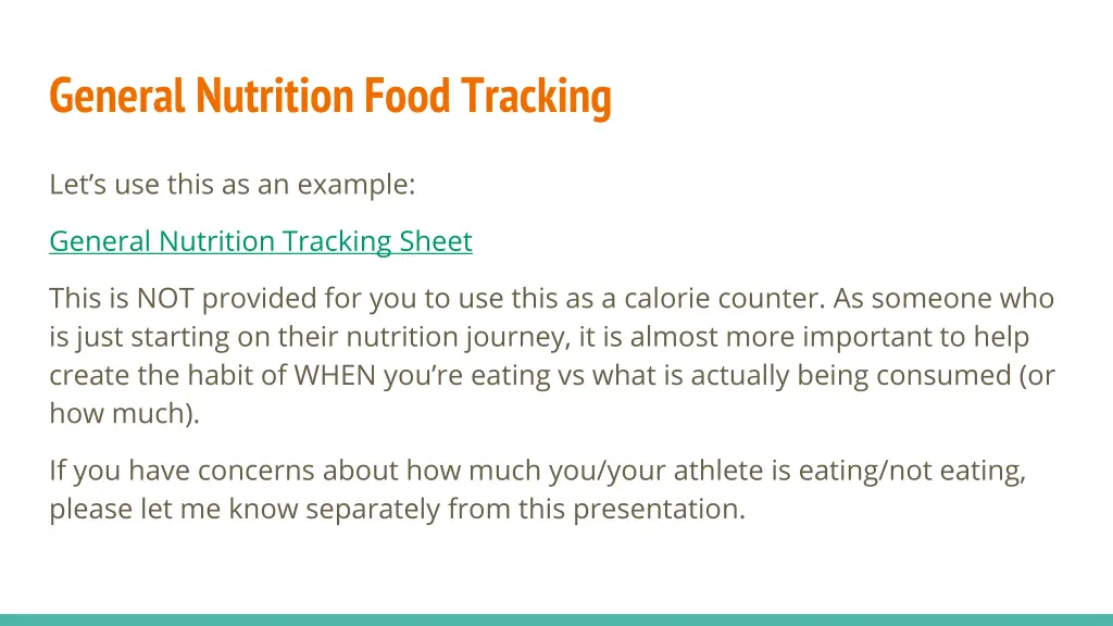 general nutrition food tracking