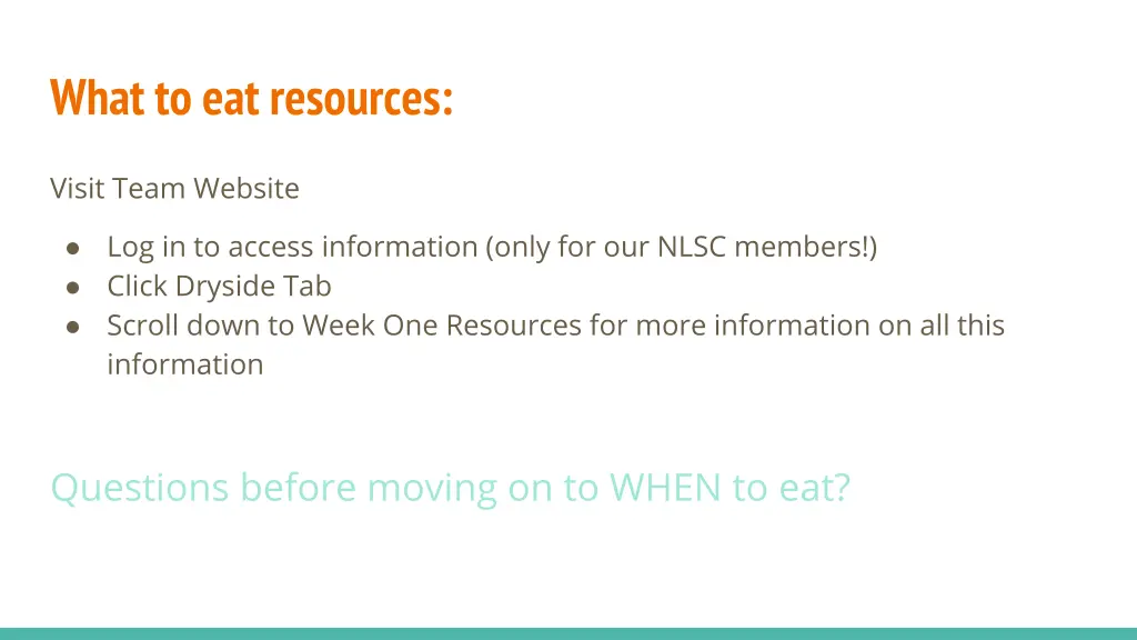 what to eat resources